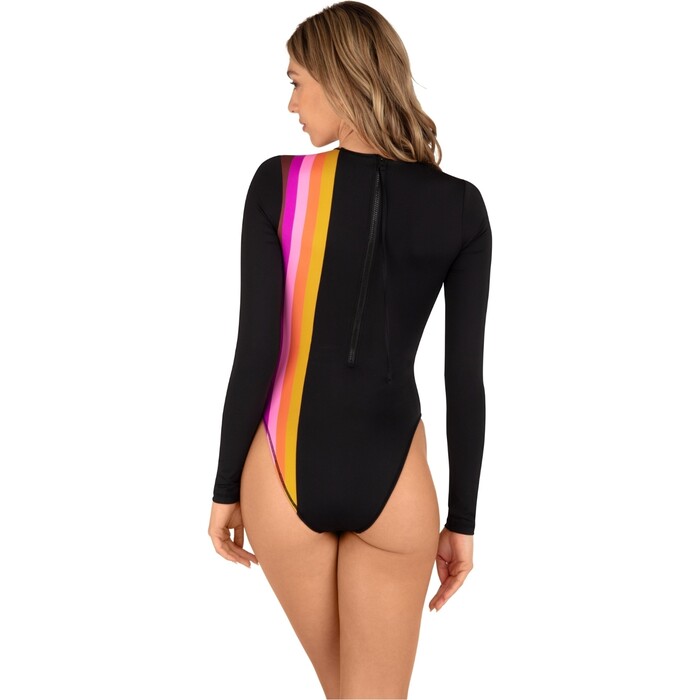 Hurley Mujer 2024 Fiji Fantasy Traje De Surf Con Espalda Anudada HDO1135 - Black